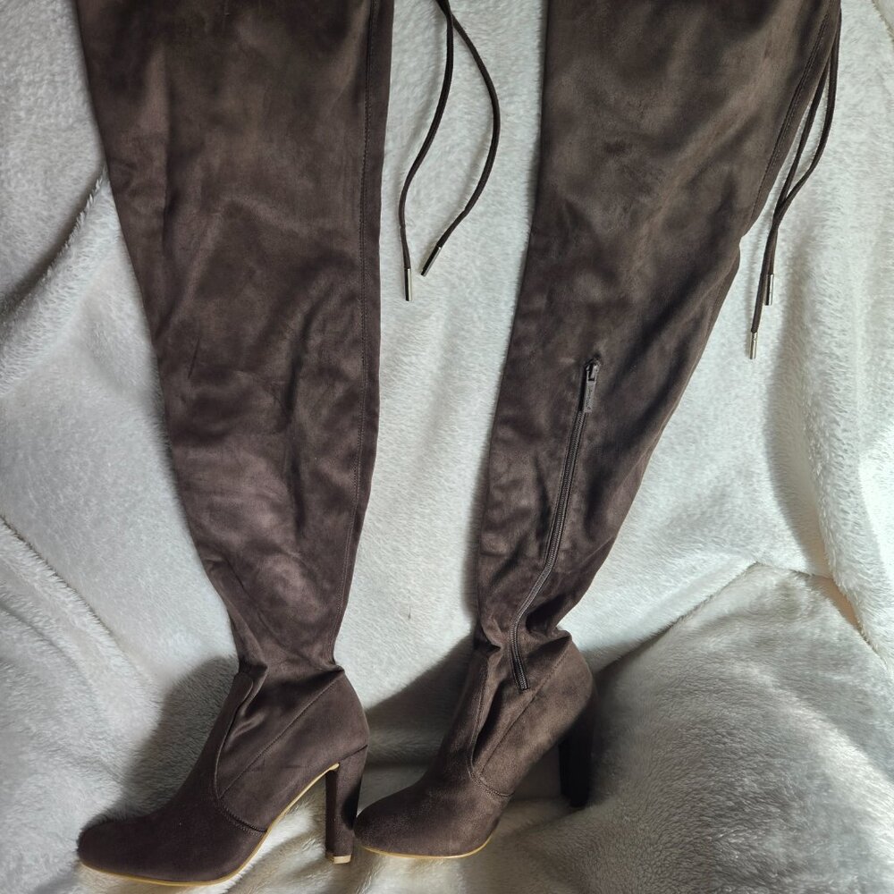 Dark Brown Suede size 8 Thigh High Boots